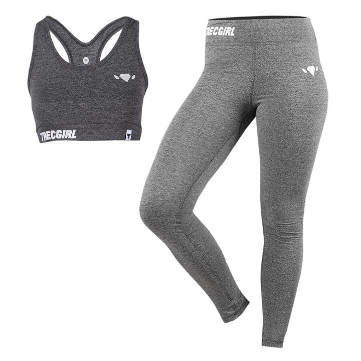 ست نیم تنه و لگ ورزشی زنانه ترک ویر مدل Gray Strong 18 Trec Wear Sport bra Leggings Set Strong Gray 18